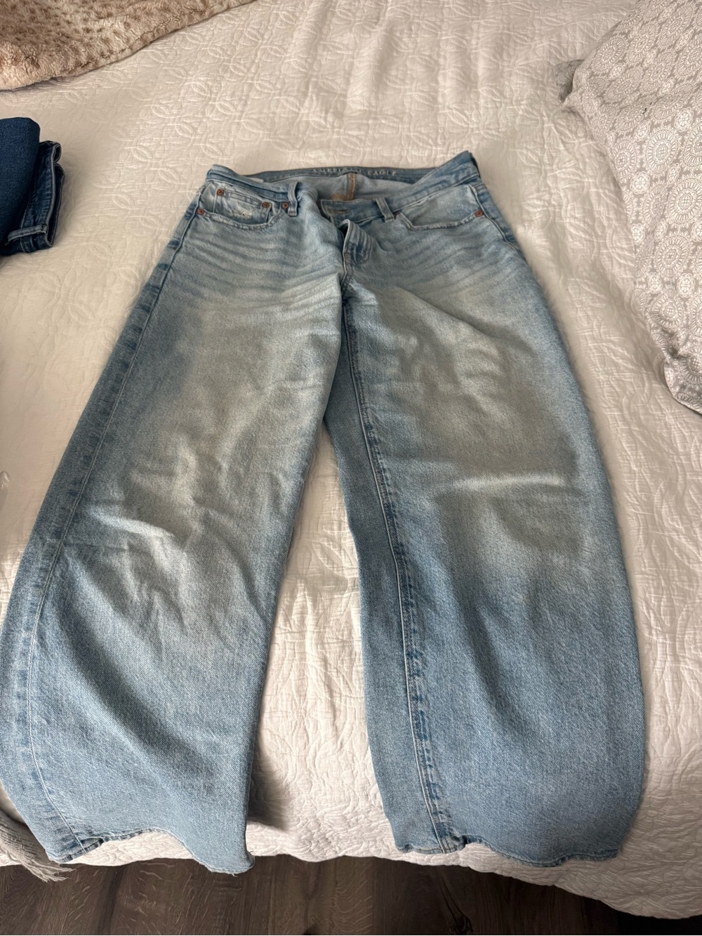 American Eagle Outfitters Light Blue Wide-Leg Flare Jeans